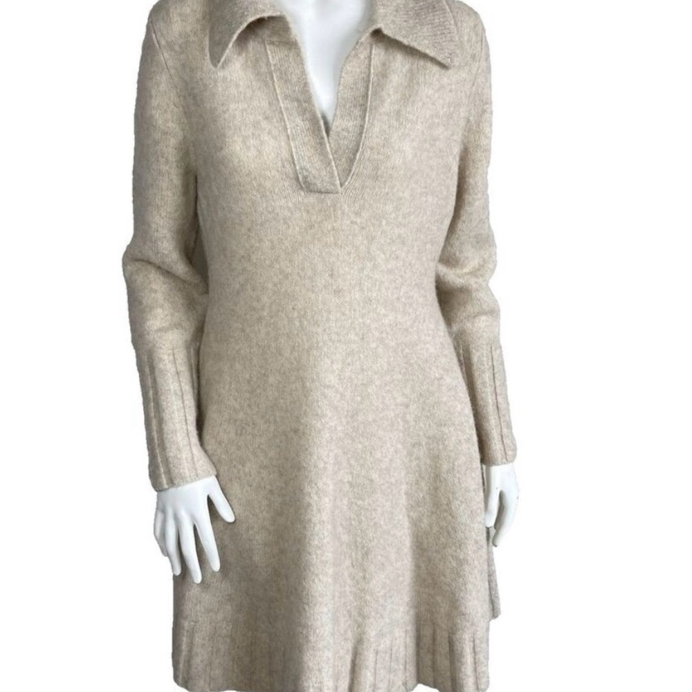 Banana Republic XL Rosie Cream Long Sleeve Collar Dress - Picture 2 of 2